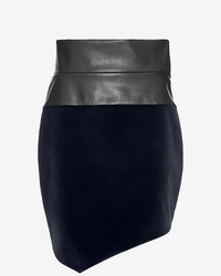 Barbara Bui Contrast Waist Asymmetric Mini Skirt