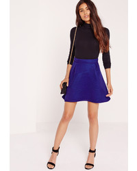 Missguided Premium Mesh Full Mini Skirt Cobalt Blue