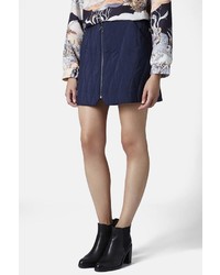 Topshop Quilted Zip Miniskirt