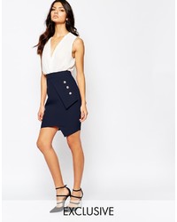 Vesper Pleated Mini Skirt With Gold Button Detail