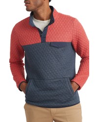 Marine Layer Corbet Colorblock Quilted Pullover In Mood Indigored At Nordstrom