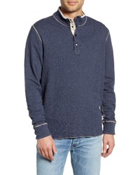 Jeremiah Mitch Reversible Slubbed Quarter Snap Pullover In Cadet Blue Heather At Nordstrom