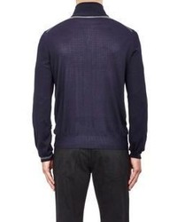 Malo Mock Turtleneck Sweater Blue