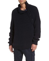Vince Side Button Mock Neck Sweater