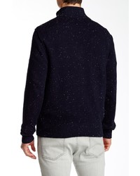 Toscano Speckled Button Mock Sweater