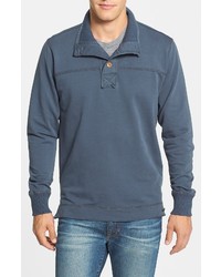 Jeremiah Taylor French Terry Mock Neck Pullover In Flood Blue Heather At Nordstrom