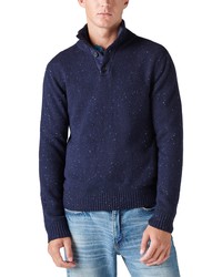 Lucky Brand Tweed Mock Neck Pullover Sweater