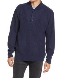 Schott NYC Wool Blend Military Henley Sweater