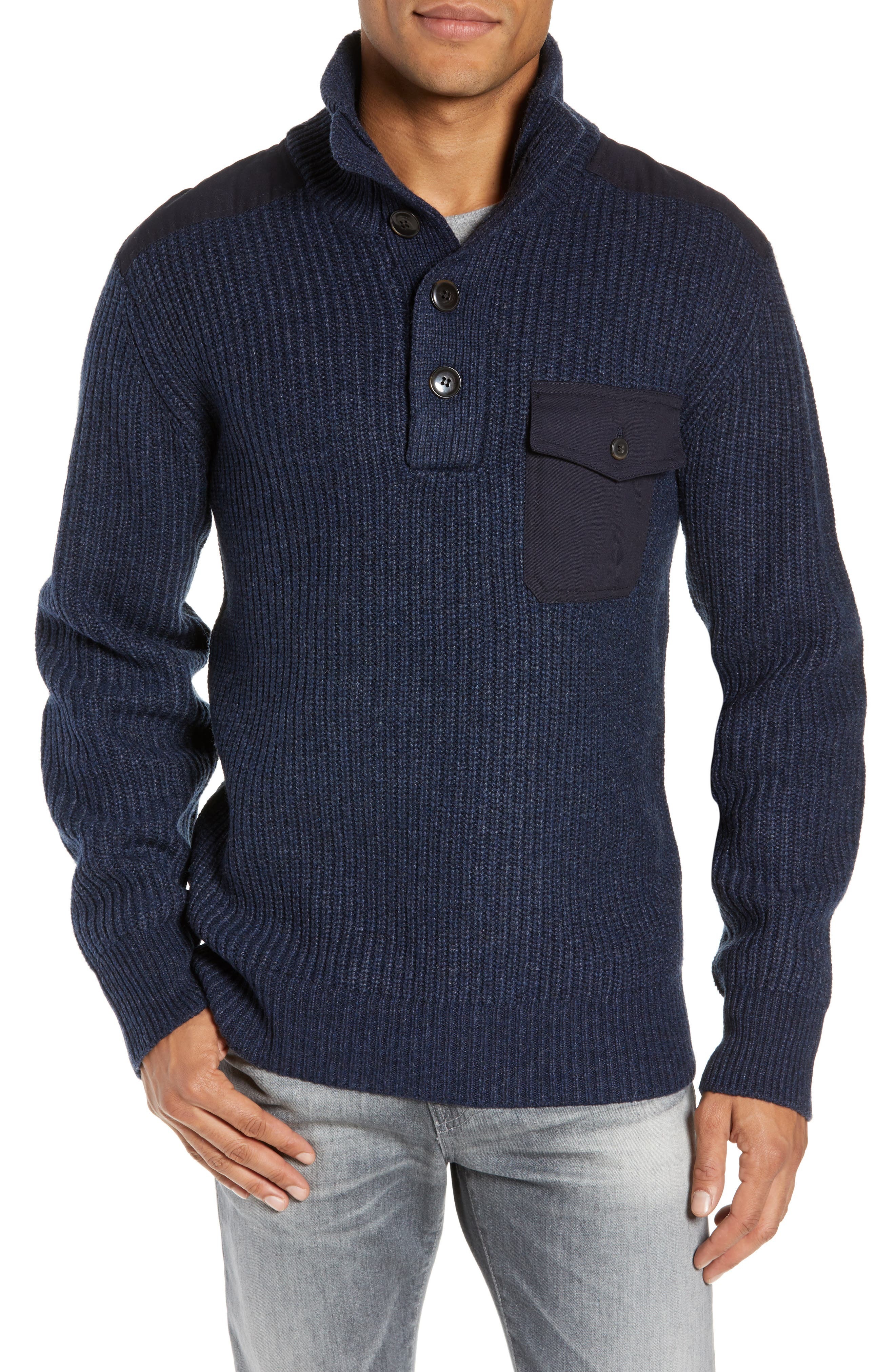 Schott NYC Wool Blend Military Sweater, $130 | Nordstrom | Lookastic