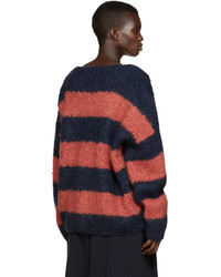 Chloé Navy Orange Mohair Sweater