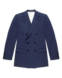 Navy Mohair Double Breasted Blazer