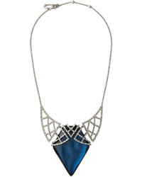 Alexis Bittar Crystal Lattice Bib Necklace Blue