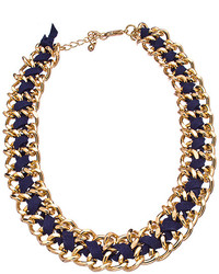 Blu Bijoux Navy Faux Suede Chain Necklace