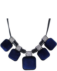 Navy Square Diamond Necklace