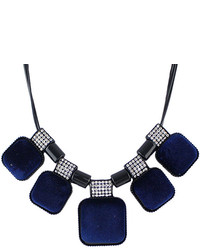 Navy Square Diamond Necklace