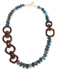 Nest Jewelry Apatite Stone Wooden Bead Necklace 40l