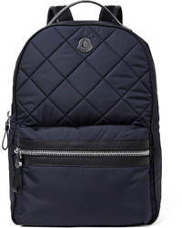 Moncler Gigi Zaino Leather Trimmed Quilted Nylon Backpack