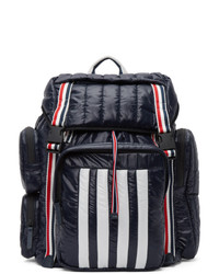 Thom Browne Navy Tricolor Webbing 4 Bar Backpack