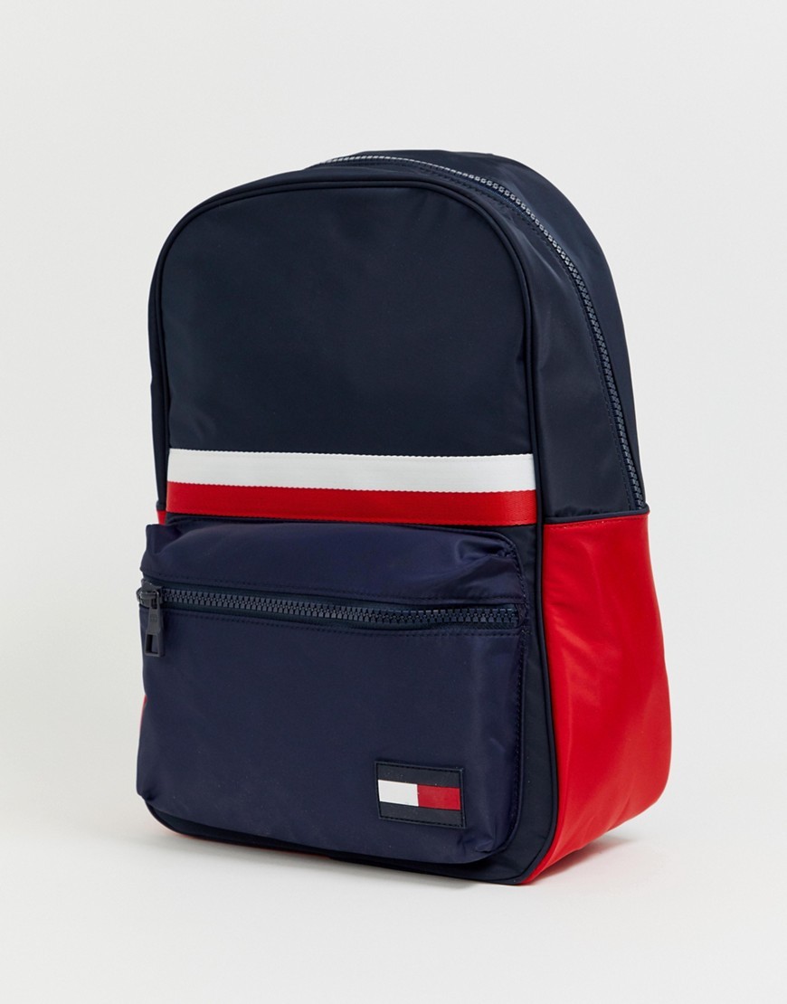Tommy Hilfiger Sports Corporate Stripe Nylon Back Pack In Navy, $96 | Asos | Lookastic