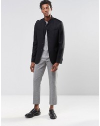 Asos Brand Skinny Blazer With Mandarin Collar