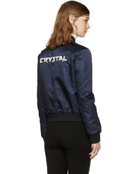 Carven Navy Crystal Bomber Jacket