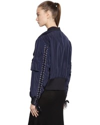 Designers Remix Nylon Bomber Jacket W Lace Up Detail
