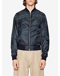 Gucci Reversible Gg Jacquard Nylon Bomber Jacket