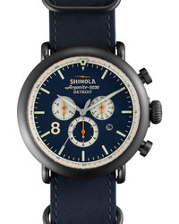 Shinola 47mm Runwell Chronograph Nylon Watch Navy