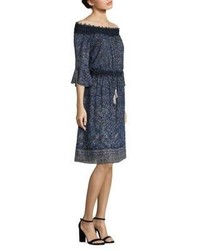 Elie Tahari Off The Shoulder Silk Blend Blaine Dress