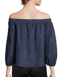 Alice + Olivia Jalen Chambray Off The Shoulder Top