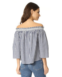 Madewell Off The Shoulder Gingham Top