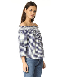 Madewell Off The Shoulder Gingham Top