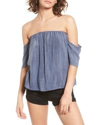 Sun & Shadow Off The Shoulder Washed Top