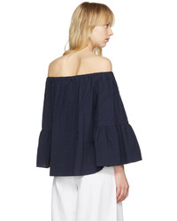 See by Chloe See By Chlo Navy Off The Shoulder Blouse