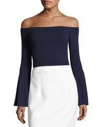 Milly Selena Off The Shoulder Bell Sleeve Knit Top