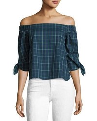 Bailey 44 Twin Fin Off The Shoulder Top Blue