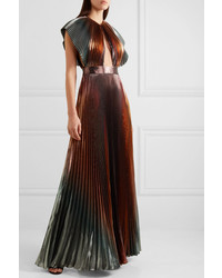 Givenchy Cutout Pleated Lam Gown