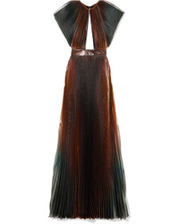 Givenchy Cutout Pleated Lam Gown