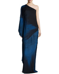 Halston Heritage One Shoulder Ombre Gown Sky Blue