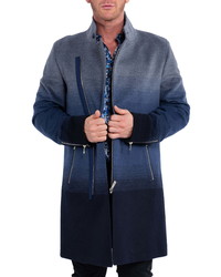 Maceoo Zipombre Wool Cashmere Overcoat With Faux
