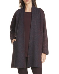 Eileen Fisher Open Front Wool Blend Coat
