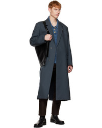 Jil Sander Blue Notched Coat