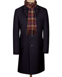 Charles Tyrwhitt Classic Fit Navy Wool And Cashmere Overcoat