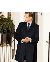 Charles Tyrwhitt Classic Fit Navy Wool And Cashmere Overcoat