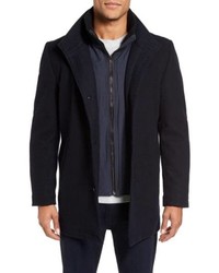 Vince Camuto Classic Wool Blend Car Coat With Inset Bib