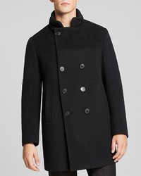 Armani Collezioni Double Breasted Wool Blend Coat