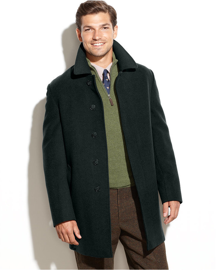 Lauren Ralph Lauren Jake Solid Wool Blend Overcoat, $350 | Macy's |  Lookastic