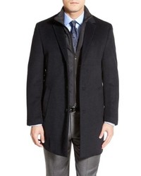 Hart Schaffner Marx Kingman Modern Fit Wool Blend Coat With Removable Zipper Bib