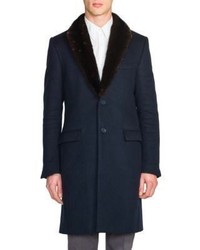 Fendi Mink Collar Wool Cashmere Topcoat