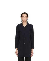 Homme Plissé Issey Miyake Navy Basic Long Coat